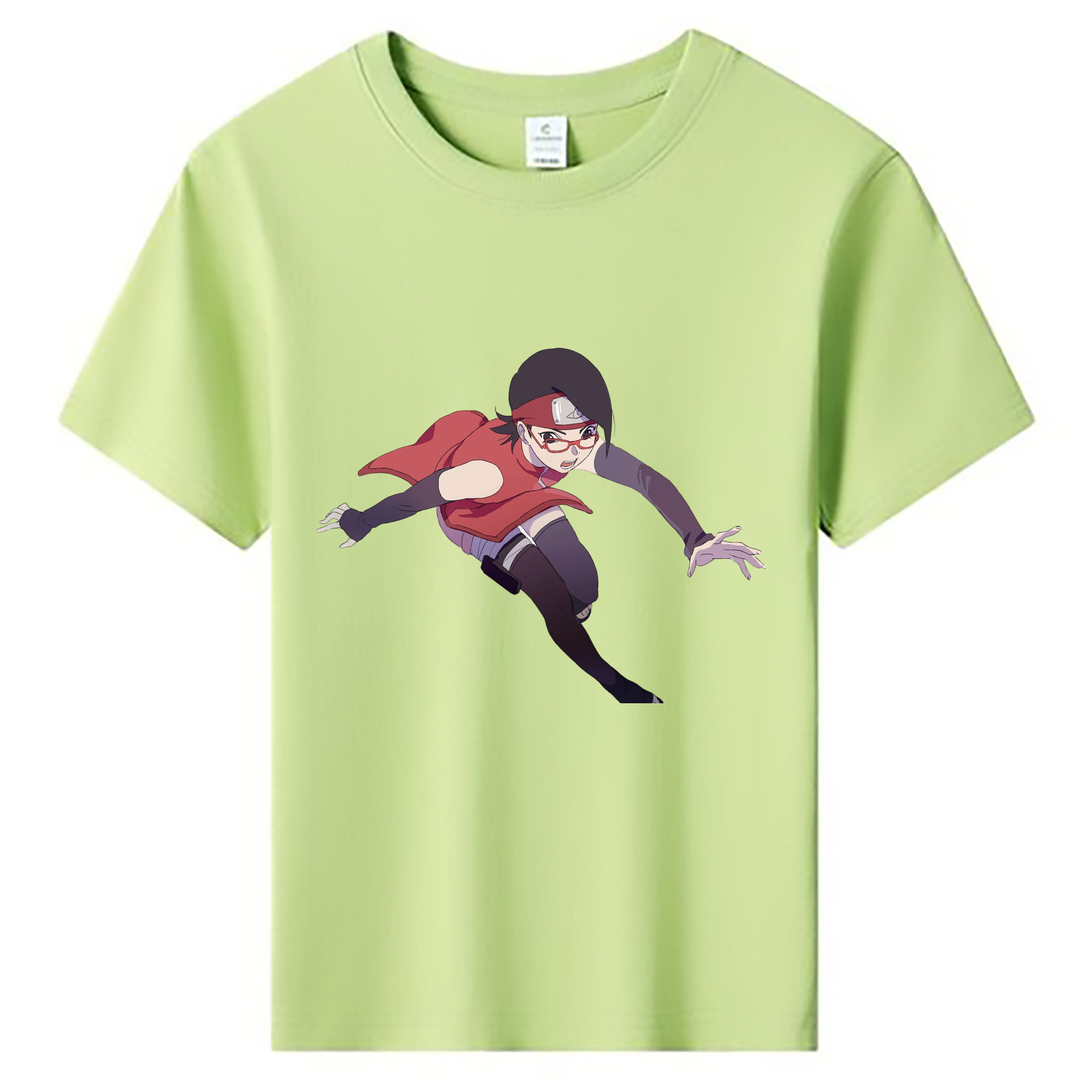 （画像用） NARUTO -ナルト- うちは サラダ Uchiha Sarada 綿100％キッズTシャツ（フロントプリント）